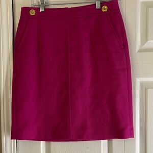 Talbots fuchsia knee-length pencil skirt work cocktail lined